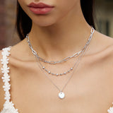 バタフライロジウムメッキ+925シルバーネックレス N064-05H