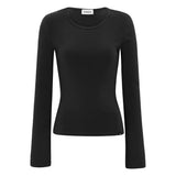 BACK RIBBON LONG SLEEVE-BLACK
