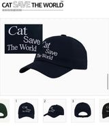 Cat Save The World ボールキャップ (Navy)