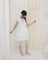COUNTRY FLARE LINEN DRESS / WHITE