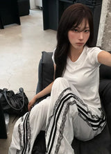 Nylon Lace-Up Track Pants [2 Colors]