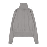 Rough High-Neck Cardigan (Grayish Brown) F25QB075