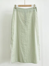 Color Matching Layered Slit Long Skirt