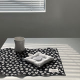 Black flower2 kitchen cloth
