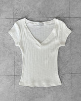 SOFT RIB V-NECK TEE