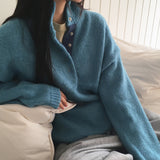 コティックボカシカラーハーフスナップボタンニット