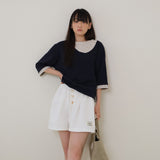 Navy Layered PK Tee