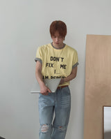Fix Slogan Lettering Short Sleeve T-shirt
