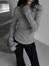 melt drape neck slim T (3color)