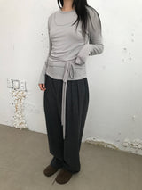 Odd Wool Touch Pintuck Slacks (2color)