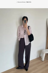 One Tuck Semi-Wide Slacks
