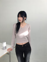 Basic V-neck knitwear (4 colors)