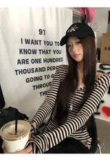 ストライプスリムラインロングTシャツ