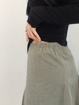 soft corduroy banding skirt