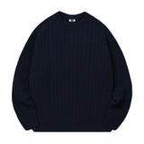 [Unisex] リザーブケーブルオーバーフィットニット [ネイビー]