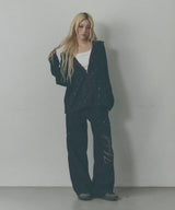 Dot Asymmetric Cutout Windbreaker [Navy]