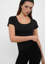 [B-BASIC] Tension Standard Slim U-Neck Short Sleeve Tee (2 SIZE)