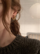 Silver balls earrings(2color)
