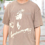Vintage Washed Band T-shirt with Retro Print
