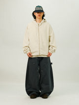 PU Double Knee Carpenter Wide Pants
