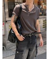 [S/S] Pigment crop muscle henry neck t-shirts(4color)