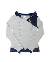 dot wrap layered hoodie / gray