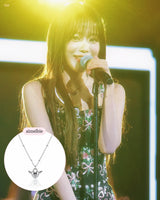 [チョ・ユリ, チュウ Necklace] エンジェリックハートロックレイヤードネックレス - Silver Color
