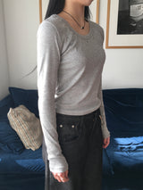 End U Neck Eyelet Studded Crop Tee (6c)