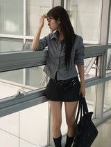 Opal shirring check shirt