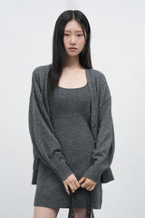 balloon sleeve loose fit cardigan