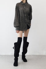 (Unisex) ブレットオーバーサイズニットシャツ