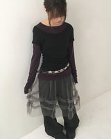 セーブンレイヤードチュールスカートパンツ