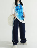 [BELT SET] Rope Line Denim Pants