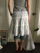 YWD カラーブロック フローラル スカート(2color)