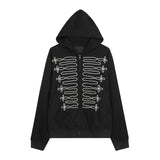Romy Cord Embroidery Hoodie Zip-up