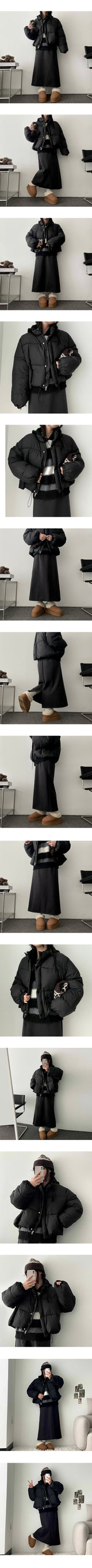 Blver wool back slit long skirt