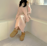 🧈🧸👼🏻🥖🥐 バタークリームフリースリーズフィットニットドレス - 3 COLOR