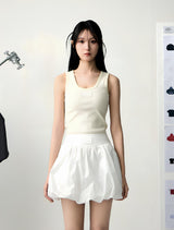 [UPDRAFT]SLEEVELESS COTTON T-SHIRT IVORY