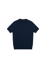 ケーブル ニット クルーネックTシャツ