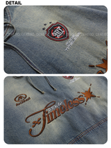 Noir Vintage Denim Hooded T-Shirt