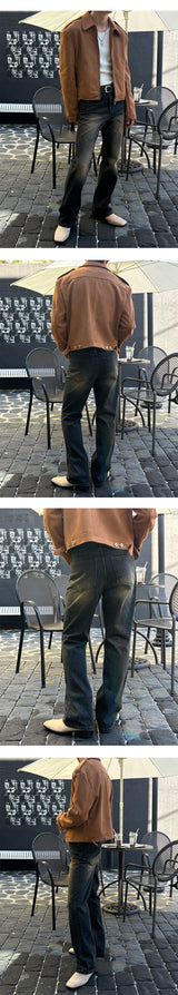 [F/W] ショルダーストラップクロップスエードジャケット(2color)