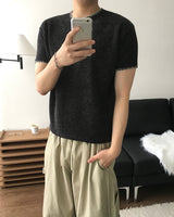 ステッチクロップショートスリーブニット