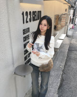 クロスオフショルダーニット