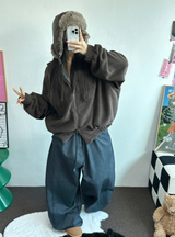 オーバーバルーンカーブデニムロングパンツ🖤💙2カラー