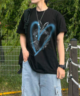 ハートウサギスプレイショートスリーブTシャツ 2C