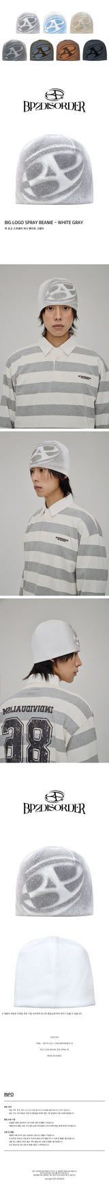  BIG LOGO SPRAY BEANIE WHITE GRAY