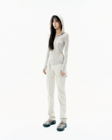 Detachable Button Denim Pants / Beige