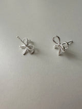 [92.5silver] Solid ribbon earring