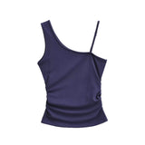 Amaris Asymmetric Strap Ruched Top
