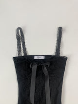 [only suzen] Temer lace ribbon dress (black)